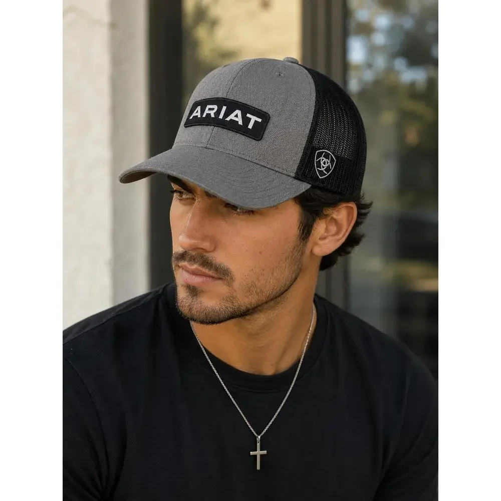Ariat Trucker Hat Gray and Blsck